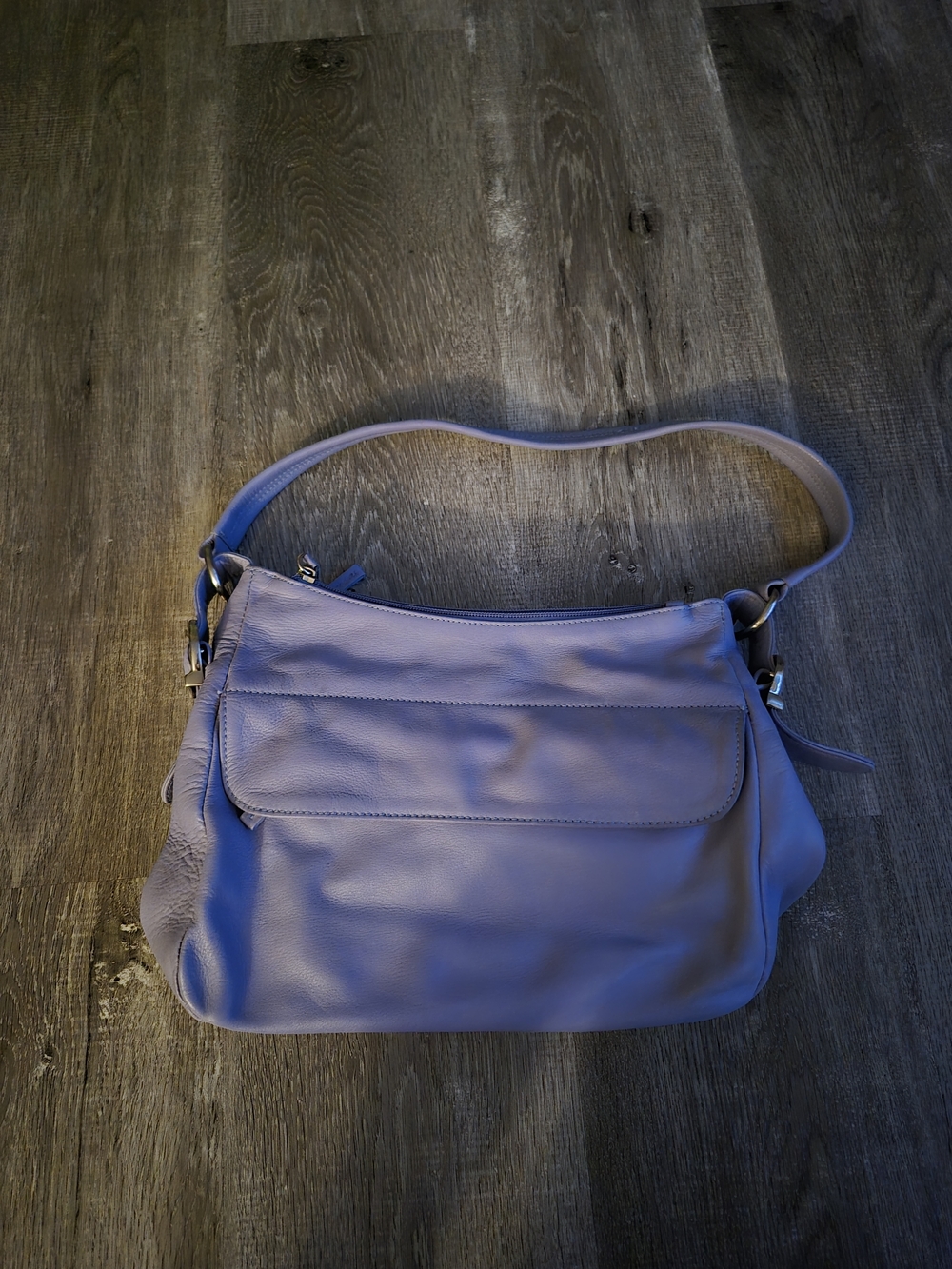 Stone Mountain Periwinkle Leather Shoulder Bag
